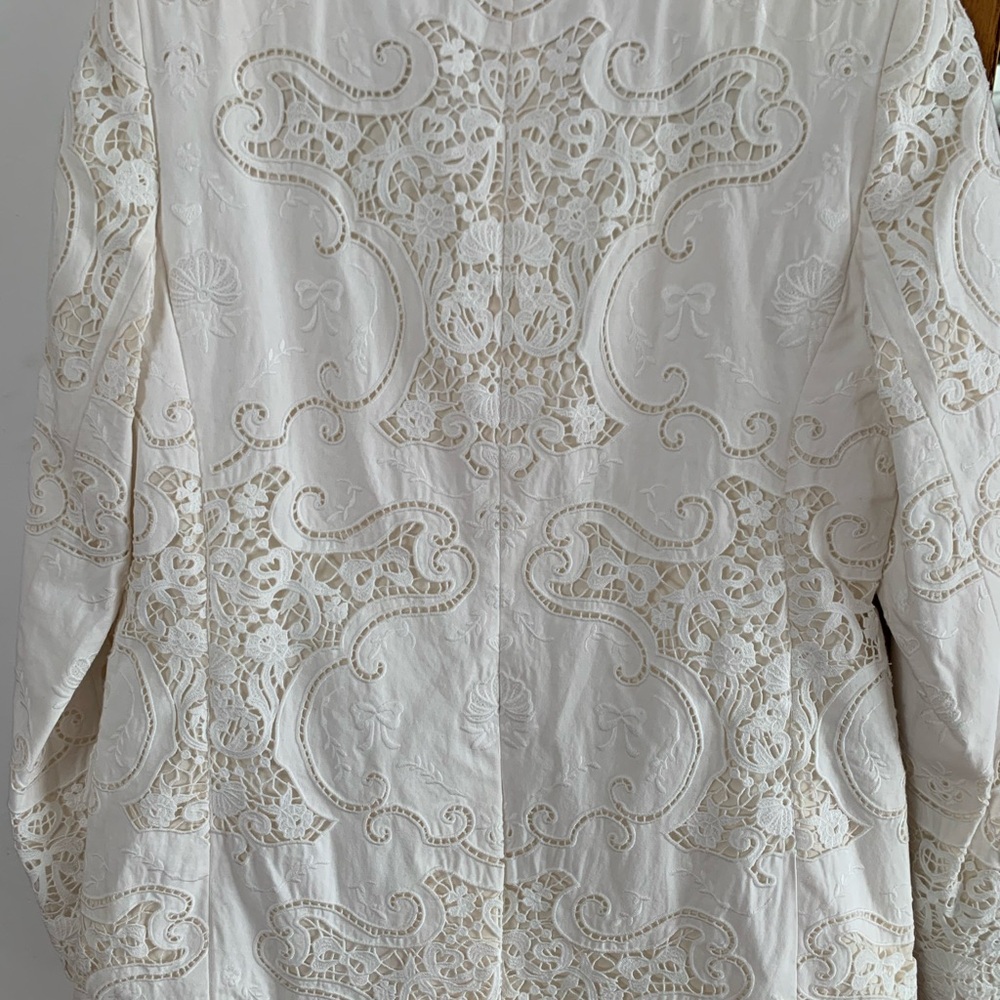 LoveShackFancy Cream Lace Blazer - Picture 6 of 10